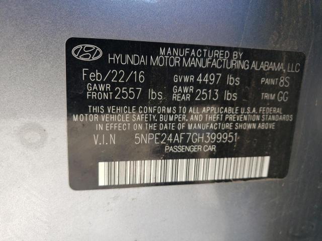 2016 HYUNDAI SONATA SE - 5NPE24AF7GH399951