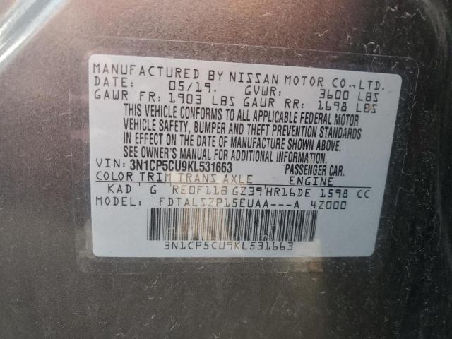 2019 NISSAN KICKS S - 3N1CP5CU9KL531663