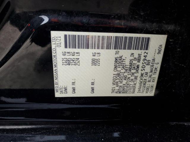 2021 NISSAN MAXIMA SV - 1N4AA6CV3MC505942
