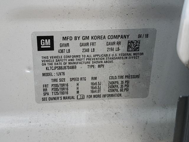 2018 CHEVROLET TRAX 1LT - KL7CJPSB8JB704869