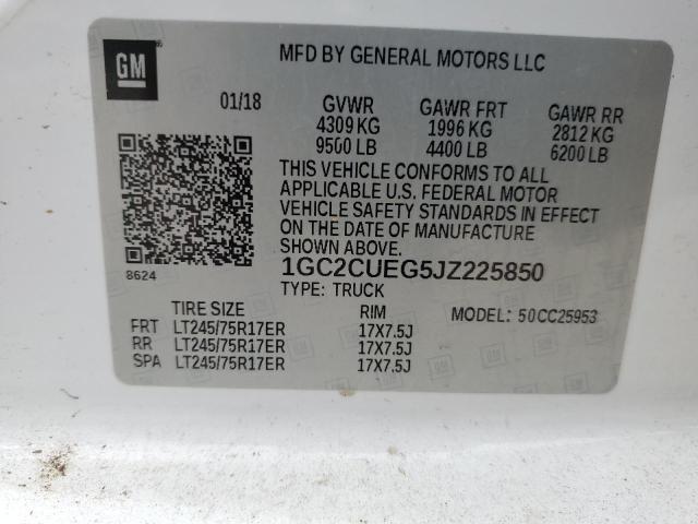 2018 CHEVROLET SILVERADO - 1GC2CUEG5JZ225850