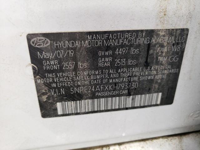 VIN 5NPE24AFXKH793730 2019 Hyundai Sonata, SE no.13