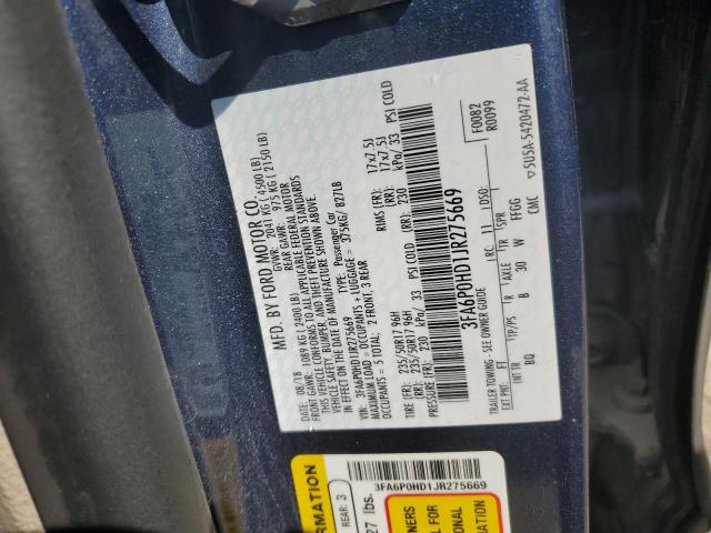 VIN 3FA6P0HD1JR275669 2018 Ford Fusion, SE no.12