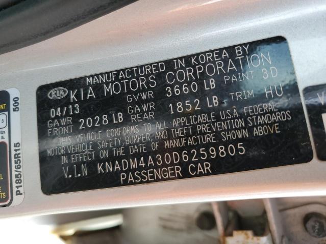 VIN KNADM4A30D6259805 2013 KIA Rio, LX no.12