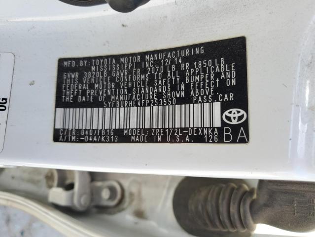 VIN 5YFBURHE4FP253550 2015 TOYOTA COROLLA no.12