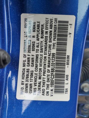 2020 HONDA CIVIC SPOR - 19XFC2F88LE012399