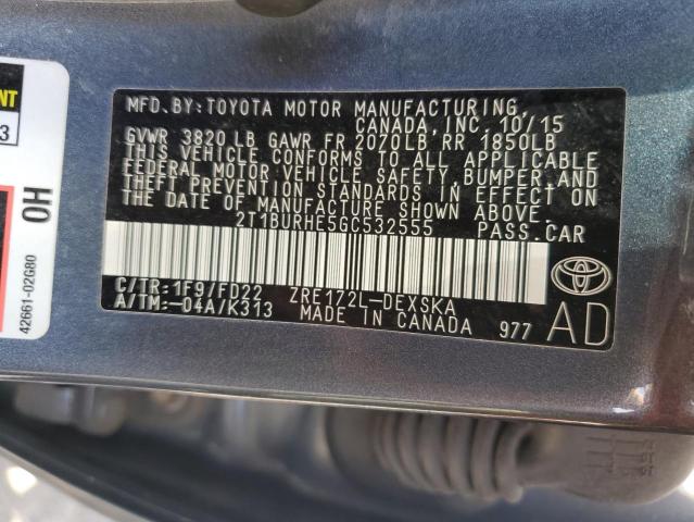 2016 TOYOTA COROLLA L - 2T1BURHE5GC532555