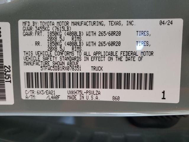 2024 TOYOTA TUNDRA CRE - 5TFWC5DB1RX078351