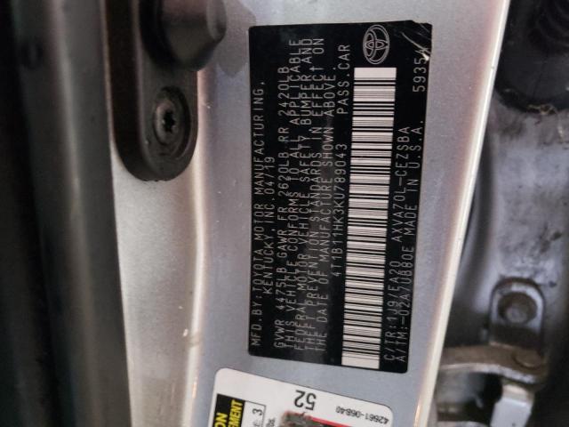 2019 TOYOTA CAMRY L - 4T1B11HK3KU789043