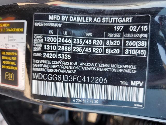 2015 MERCEDES-BENZ GLK 350 4M - WDCGG8JB3FG412206