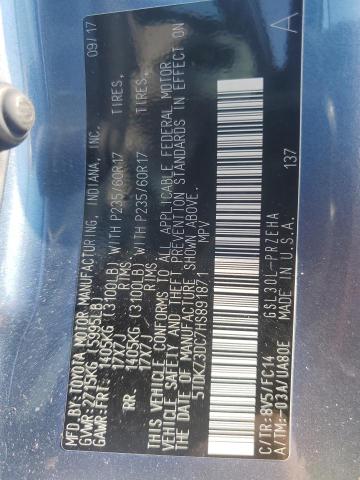 2017 TOYOTA SIENNA LE - 5TDKZ3DC7HS891871