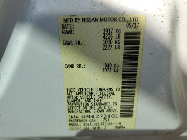 2017 NISSAN ALTIMA 2.5 - 1N4AL3AP4HC272401