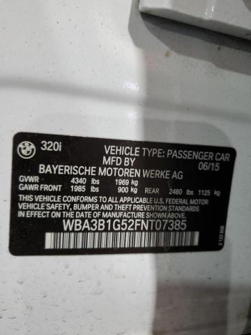 VIN WBA3B1G52FNT07385 2015 BMW 3 Series, 320 I no.12