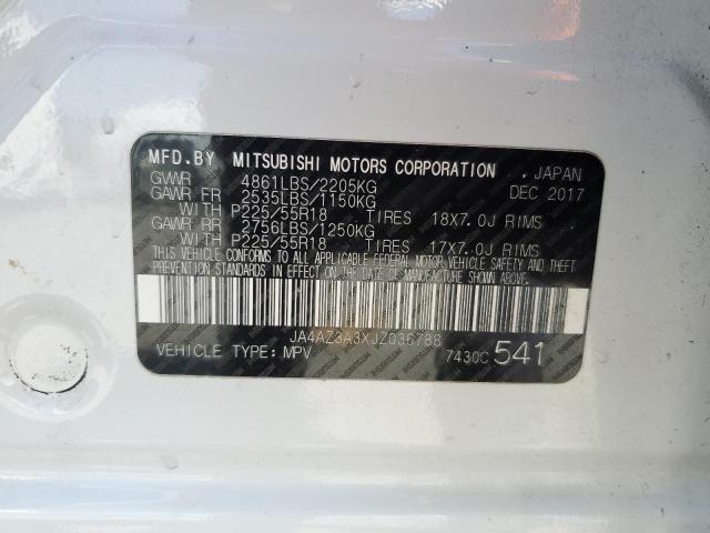 2018 MITSUBISHI OUTLANDER - JA4AZ3A3XJZ036788