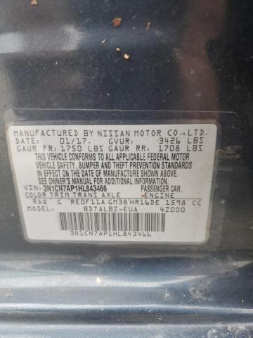 2017 NISSAN VERSA S - 3N1CN7AP1HL843466