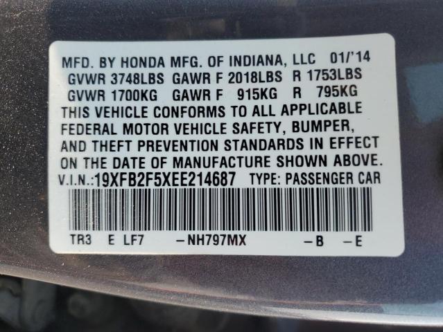 VIN 19XFB2F5XEE214687 2014 Honda Civic, LX no.12