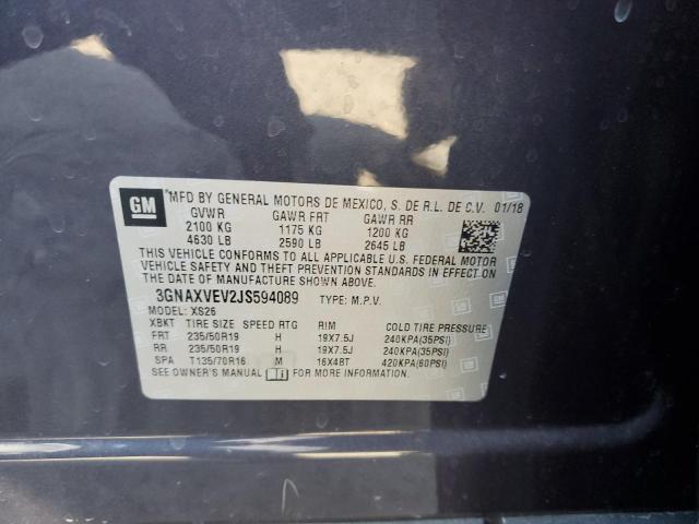2018 CHEVROLET EQUINOX PR - 3GNAXVEV2JS594089
