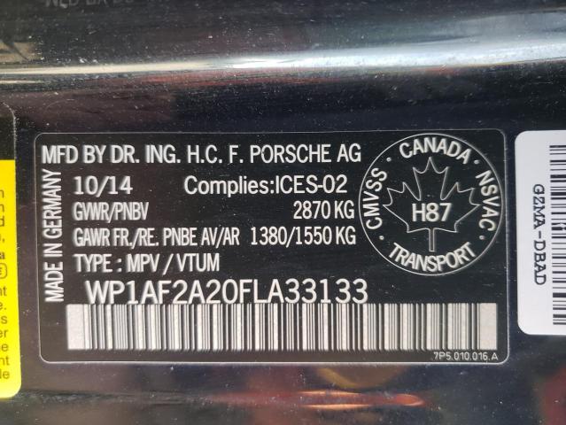 2015 PORSCHE CAYENNE - WP1AF2A20FLA33133