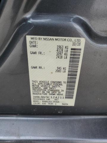 2019 NISSAN ALTIMA S - 1N4BL4BV7KC124211