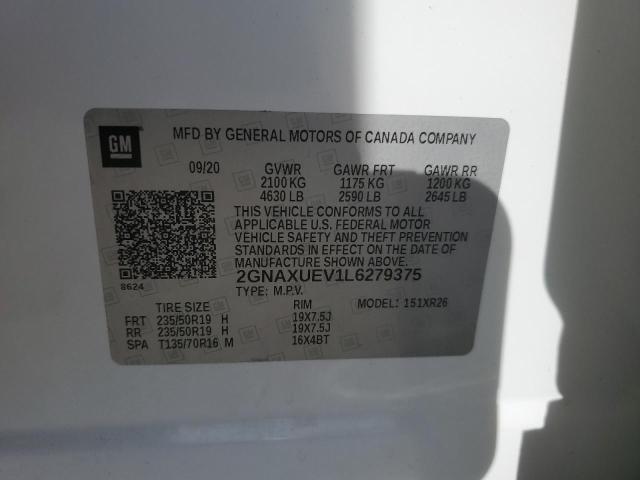 2020 CHEVROLET EQUINOX LT - 2GNAXUEV1L6279375