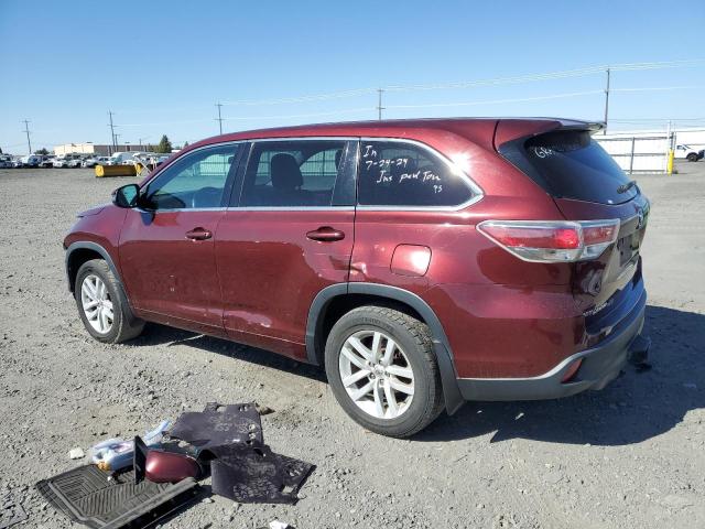 VIN 5TDBKRFH6ES022495 2014 Toyota Highlander, LE no.2