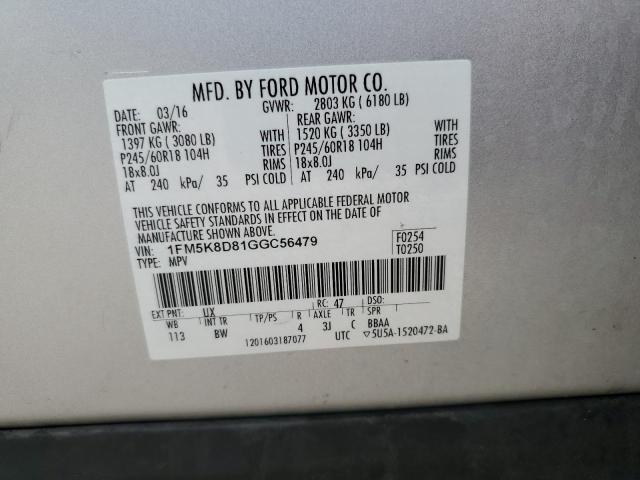 VIN 1FM5K8D81GGC56479 2016 Ford Explorer, Xlt no.13