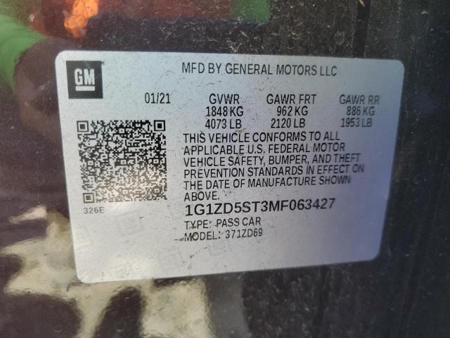 2021 CHEVROLET MALIBU LT - 1G1ZD5ST3MF063427