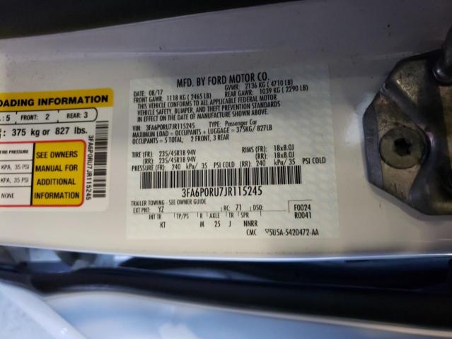 2018 FORD FUSION TIT - 3FA6P0RU7JR115245