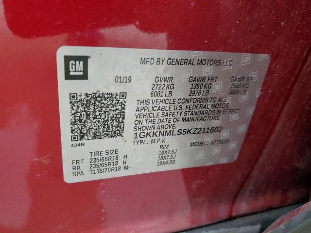 2019 GMC ACADIA SLT - 1GKKNMLS5KZ211602
