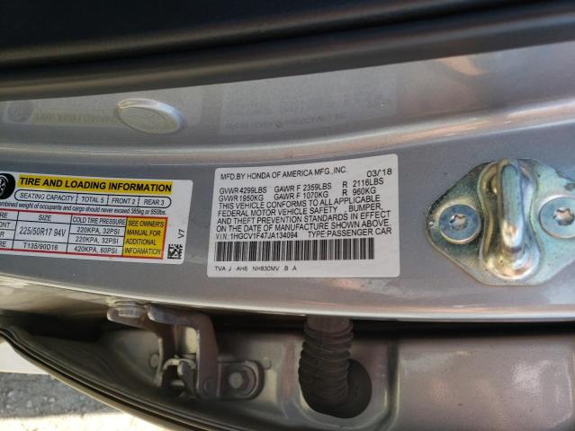 2018 HONDA ACCORD EX - 1HGCV1F47JA134094