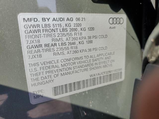 VIN WA1AUCF32M1152366 2021 Audi Q3, Premium 40 no.13