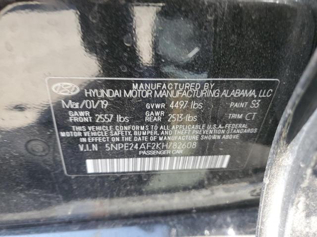 VIN 5NPE24AF2KH782608 2019 Hyundai Sonata, SE no.12