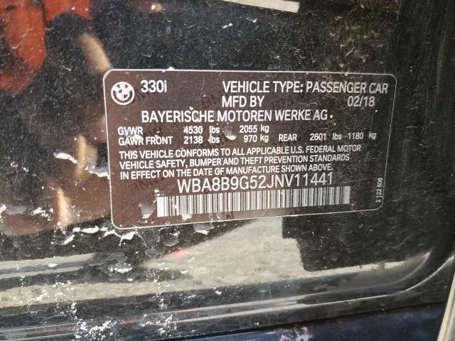 VIN WBA8B9G52JNV11441 2018 BMW 3 Series, 330 I no.13