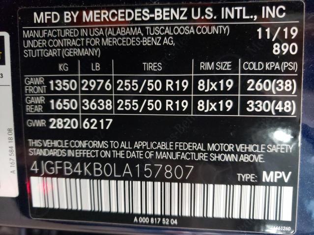 2020 MERCEDES-BENZ GLE 350 4M - 4JGFB4KB0LA157807