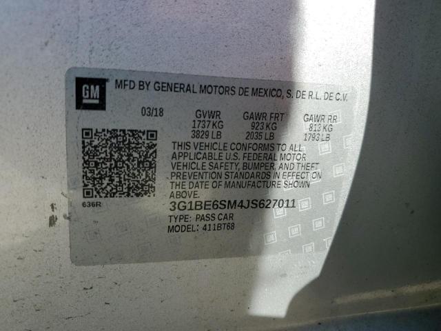 2018 CHEVROLET CRUZE LT - 3G1BE6SM4JS627011