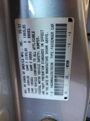 2007 HONDA ACCORD LX 1HGCM56427A176336  70707414