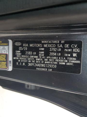 VIN 3KPF24AD9KE129359 2019 KIA FORTE no.12