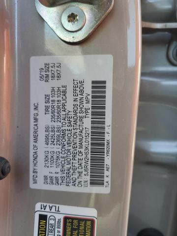 5J6RW2H53KL015217 2019 HONDA CRV