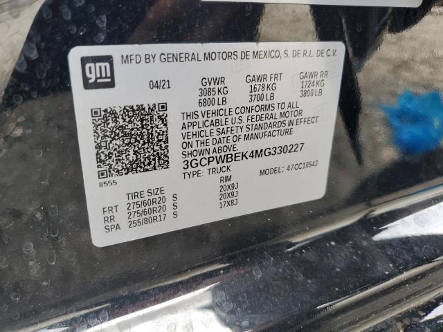 2021 CHEVROLET SILVERADO - 3GCPWBEK4MG330227