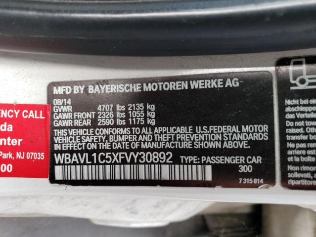 VIN WBAVL1C5XFVY30892 2015 BMW X1, Xdrive28I no.14