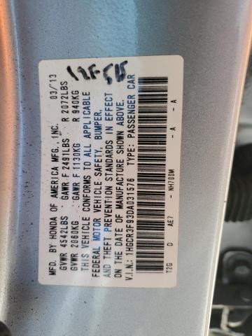 VIN 1HGCR3F93DA031576 2013 Honda Accord, Touring no.12