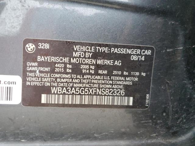 VIN WBA3A5G5XFNS82326 2015 BMW 3 Series, 328 I no.12