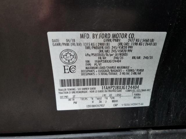 2018 FORD TAURUS LIM - 1FAHP2J8XJG124404