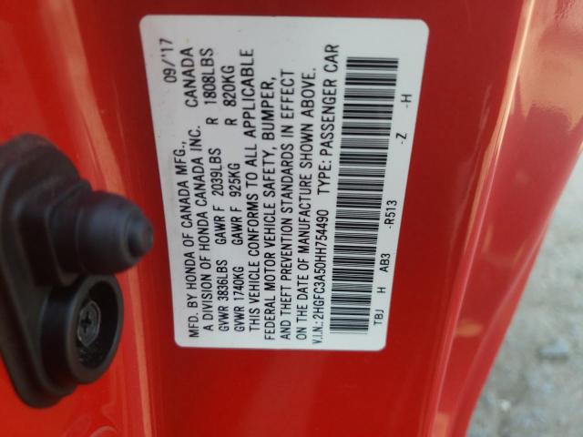 2017 HONDA 13V 2HGFC3A50HH754490