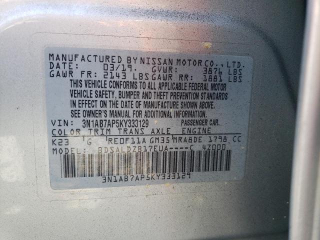 VIN 3N1AB7AP5KY333129 2019 Nissan Sentra, S no.13