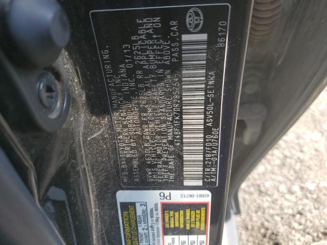 VIN 4T4BF1FK7DR285754 2013 Toyota Camry, L no.12