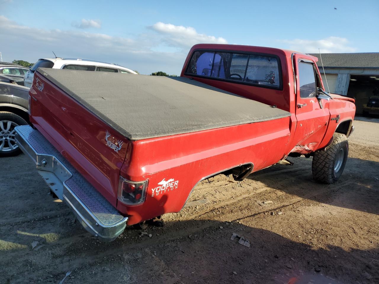 CHEVROLET V10 1987 red pickup gas 1GCEV14H1HF360545 photo #4