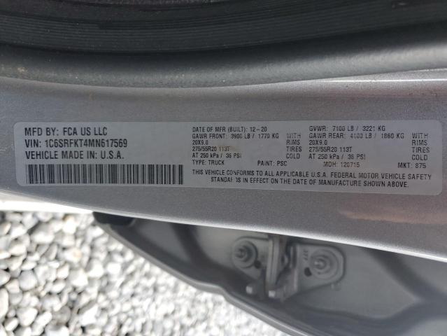 2021 RAM 1500 LONGH - 1C6SRFKT4MN617569