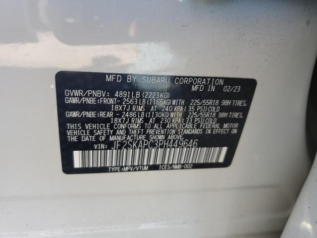 2023 SUBARU FORESTER L - JF2SKAPC3PH449646