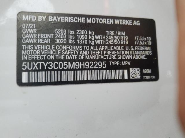 VIN 5UXTY3C05M9H92295 2021 BMW X3, Sdrive30I no.13